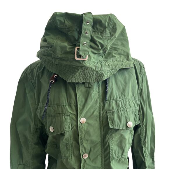 Hackett London Anorak Windbreaker Hooded Rain Jacket Olive Green Size S - Picture 3 of 7